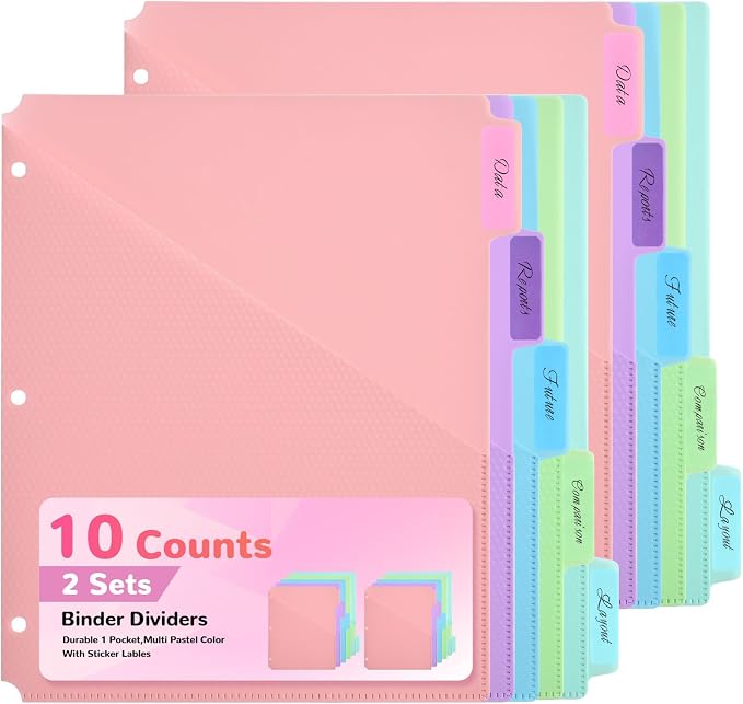 SUIN 5-Tab Binder Dividers by SuinOffice
