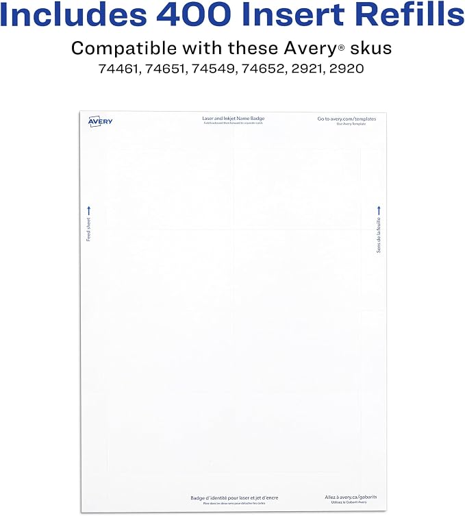 Avery Customizable Name Badge Inserts, 2.25" x 3.5", 400 Printable Name Tag - Image 4