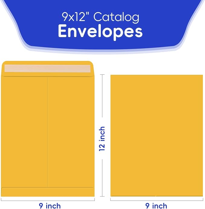 25 Pack 9 x 12 Catalog Mailing Envelopes, Self-Seal Brown Manilla Envelopes | - Image 2