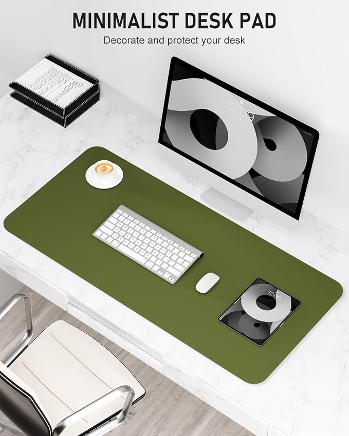 Desk Pad, 23.6" x 13.8" PU Leather Non-Slip Desk Mat Large Mouse Pad - Image 2