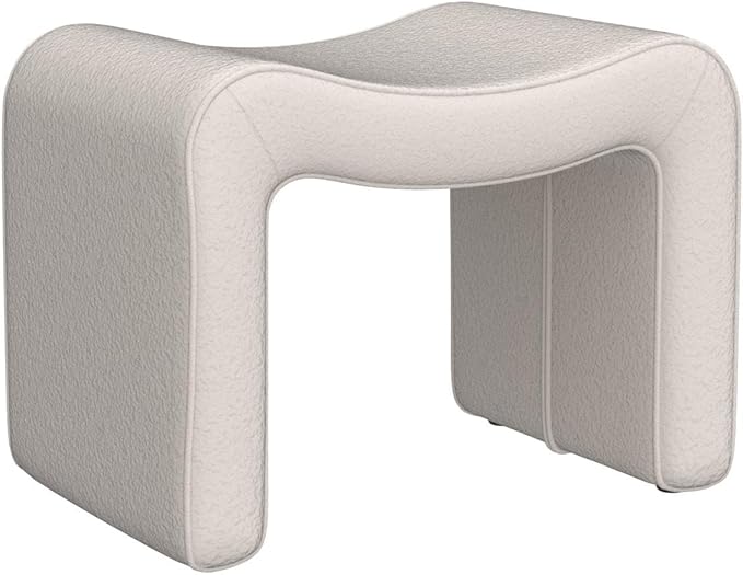 Large Footstool Ottoman, Multi-Functional Modern Foot Stool, Sofa Footrest Extra Seating for Living Room, Entryway, Hallways and Bedrooms, Large, White-DeskLoop Office