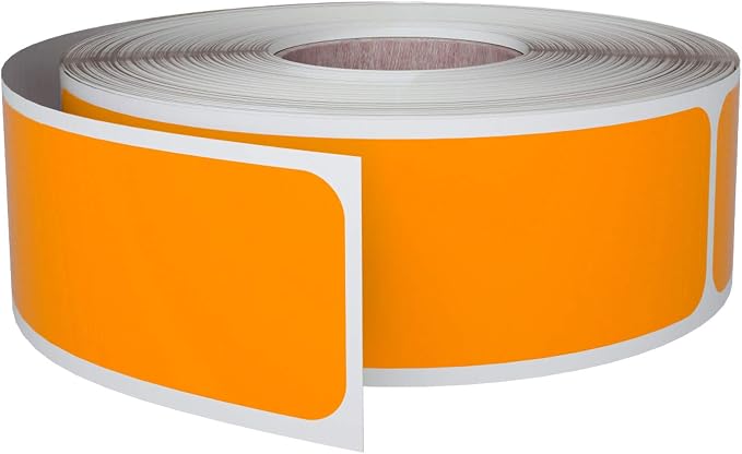Blank Write-on Labels 3x1 inch Neon Orange Sticker Label Roll, 250 Pack by by RoyalGreen