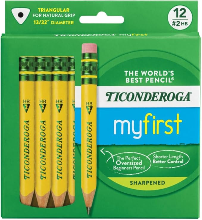 Ticonderoga My First Half-Size Wooden Pencils, Large Triangle-Barrel by Ticonderoga