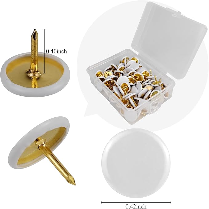 100 Pcs Thumb Tacks, Drawing Pins, Metal Flat Push Pins, Round Head Drawing Pins - Image 4