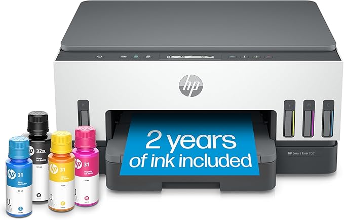 HP Smart Tank 7001 Wireless All-in-One Ink Tank Printer with up to 2 years of ink included (28B49A)-DeskLoop Office