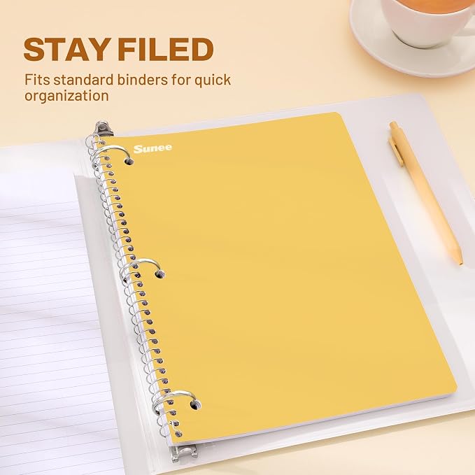 SUNEE Spiral Notebooks, 3 Pack, College Ruled Paper, 70 Sheets per Notebook - Image 3