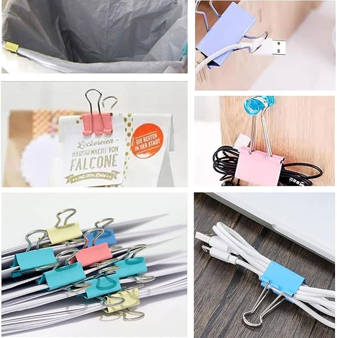 60Pcs Binder Clips, 15mm Small Bulldog Clips, Colored Metal Foldback Clips - Image 7