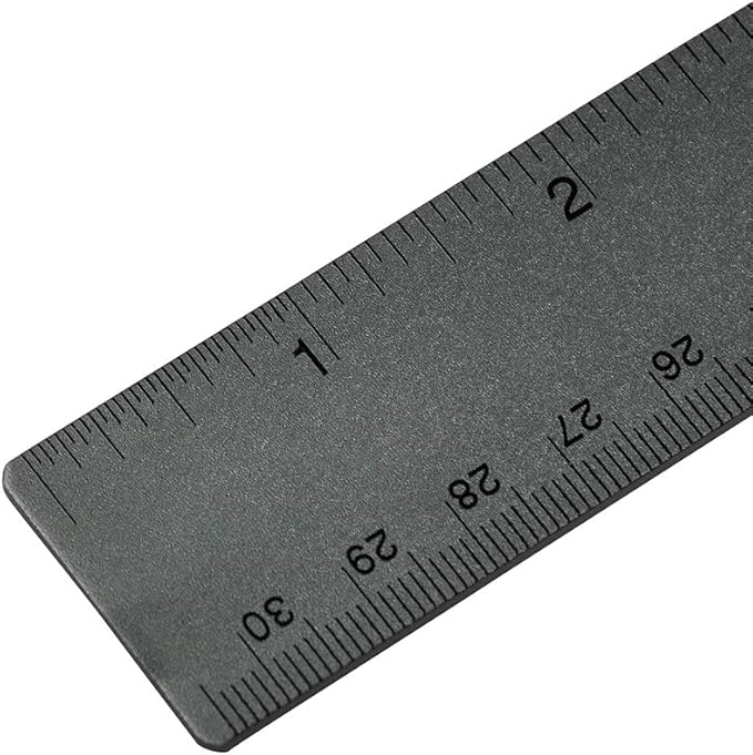 JAM PAPER Strong Aluminum Ruler - 12 Inch - Metal Ruler with Non-Skid Cork Backing - Grey Metallic - Sold Individually-DeskLoop Office