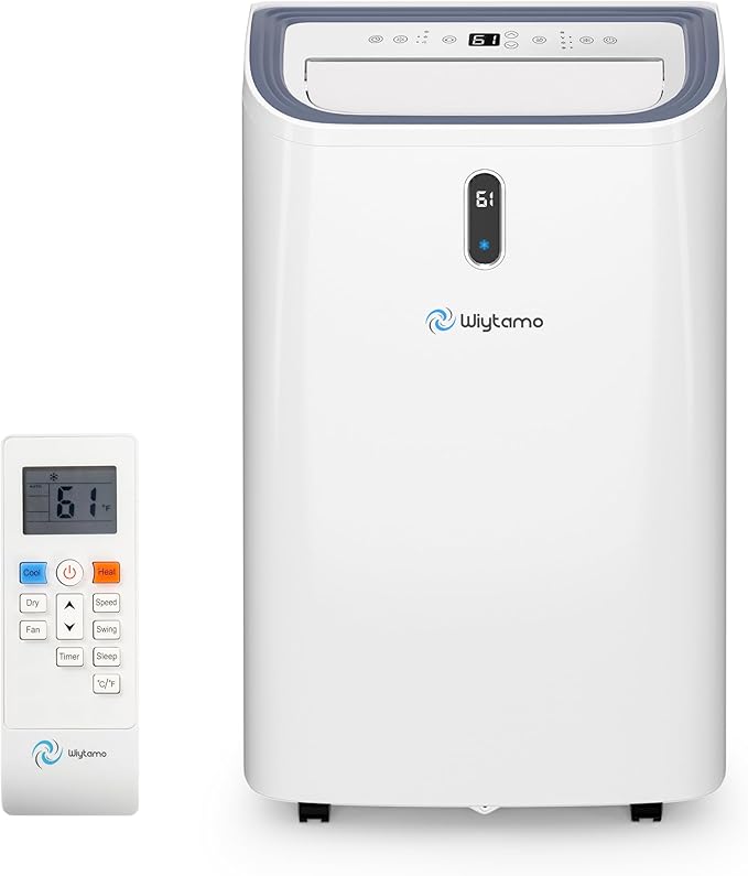 14,000 BTU Portable Air Conditioners for 700 Sq.Ft, 4-in-1 Room Air Conditioner with Cooling, Heating, Dehumidifier, Fan, Remote, Sleep Mode, Auto Swing, 24H Timer, Self-Evaporating Portable AC Unit-DeskLoop Office