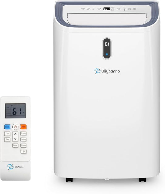 14,000 BTU Portable Air Conditioners for 700 Sq.Ft, 4-in-1 Room Air Conditioner with Cooling, Heating, Dehumidifier, Fan, Remote, Sleep Mode, Auto Swing, 24H Timer, Self-Evaporating Portable AC Unit-DeskLoop Office