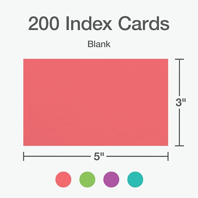 Oxford Blank Index Cards, Blank Note Cards, Flashcards - Image 2