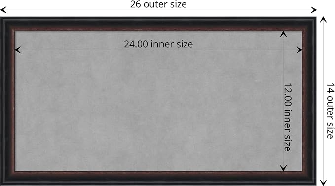 Amanti Art Black Framed Magnetic Board 14x26 Small Vision Board - Image 4