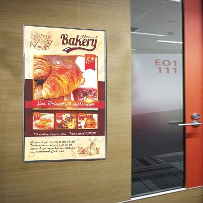 Acrylic Sign Holder 8.5 x 11 Wall Mount, Wall Mount Sign Holders, Plastic Wall - Image 5