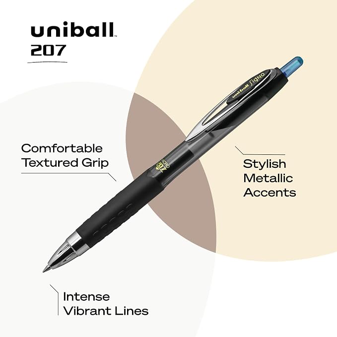 uniball 207 Retractable Gel Pens, Micro Point - Image 3