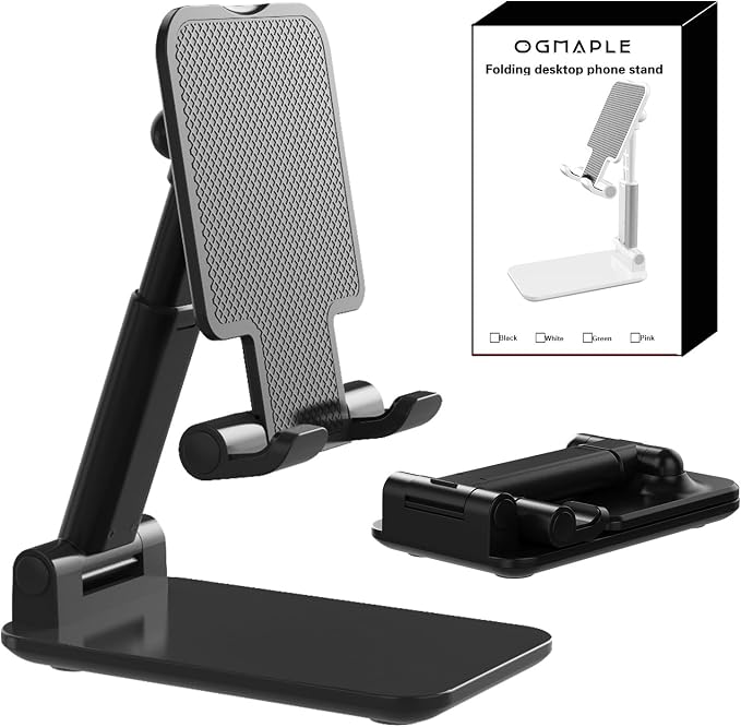 Phone Stand for Desk Cell Phone Holder Stands for iPhones, Fully Foldable by OGMAPLE