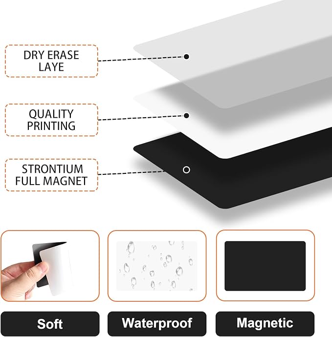 Magnetic Dry Erase Labels 42-Pack, 2x4 Inch Reusable Mini Whiteboard, Blank - Image 3