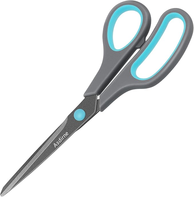 Asdirne Teflon Coating Scissors, Stainless Steel Blades, Soft Grip Handle by Unknown