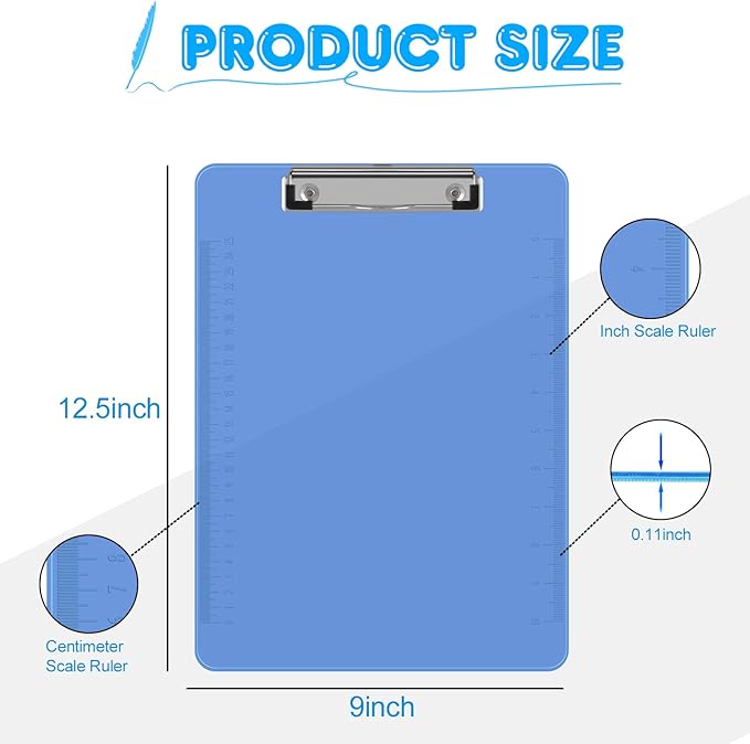 Clipboards, HERKKA 15 Pack Upgrade Plastic Clipboards Low Profile Clip Standard - Image 2