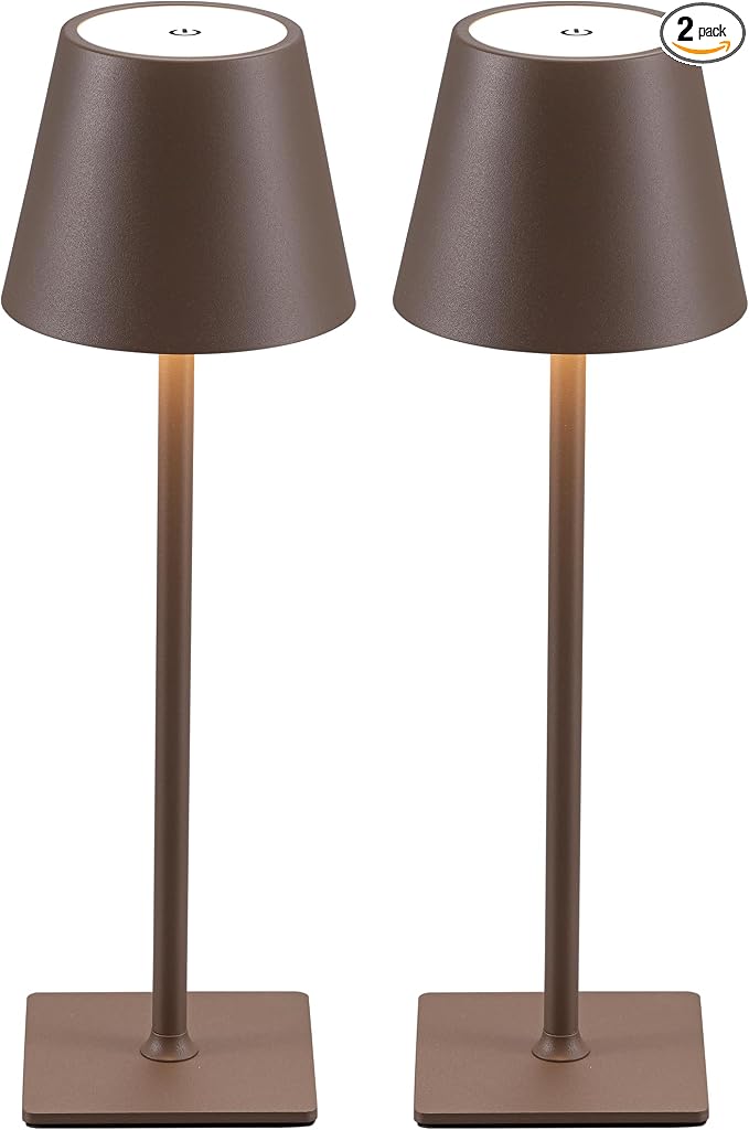 KDG 2 Pack Cordless Table Lamp, Portable LED Desk Lamp, 4000mAh Battery Operated by KDG