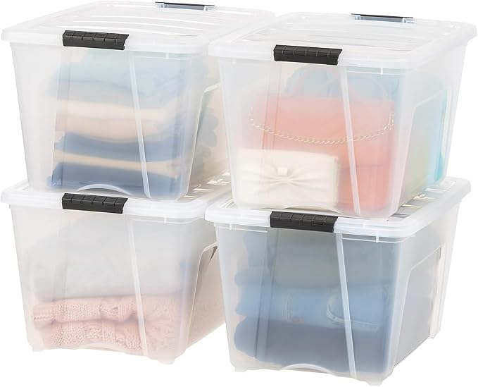 IRIS USA 54 Qt Stackable Plastic Storage Bins - Image 2