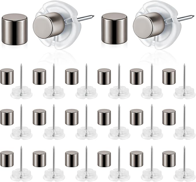 Outus 20 Sets Magnetic Push Pin Magnet Thumb Tack Poster Hanger Thumb Tacks by Outus