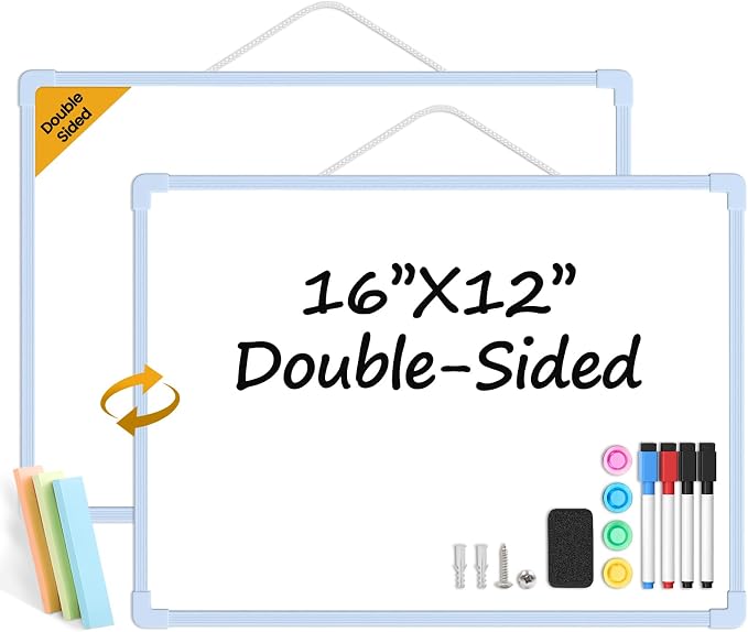 Blue Frame Small Dry Erase Board by Lumspax