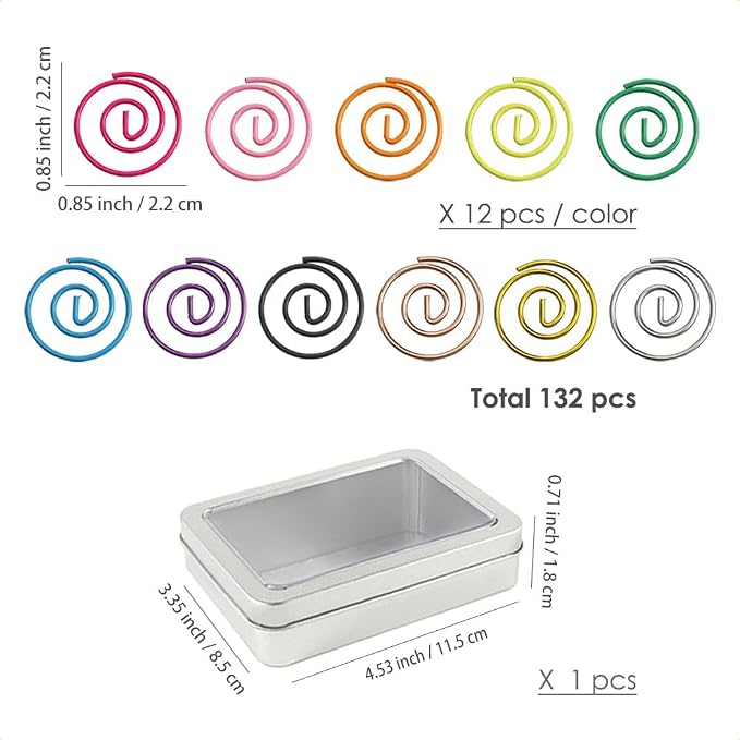 OWLFAVO 132pcs Small Circle Shape Paper Clips - Image 2