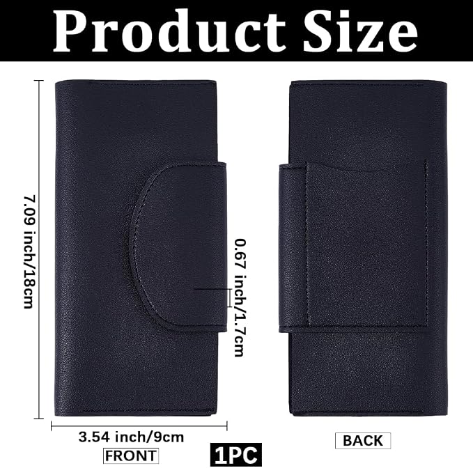 All in One Envelope Wallet Black PU Leather Long Bifold | 2 Tier, Reusable Cash - Image 2
