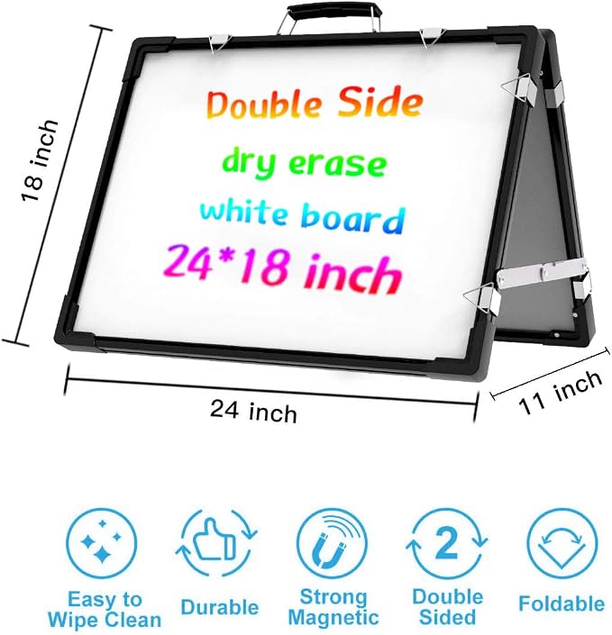 Whiteboard Dry Erase Boards, Portable White Board Double Sided Magnetic Board - Image 5