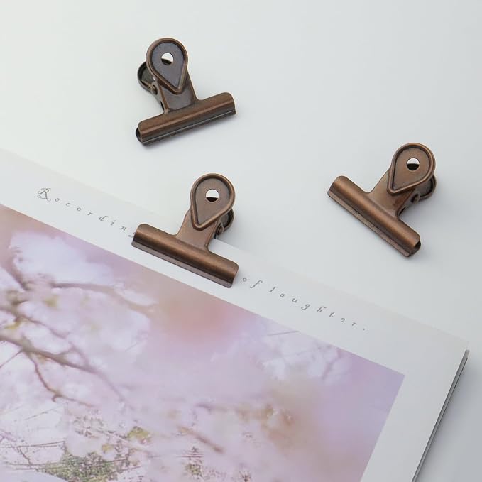 Xiaoyztan Mini Clips, 40mm Wide Red Bronze Bulldog Clips Paper Clip Binder Bull - Image 5