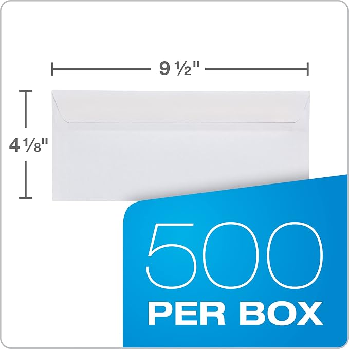 Columbian #10 Security Envelopes, 500 Pack, Double Window Self Seal Envelopes - Image 6