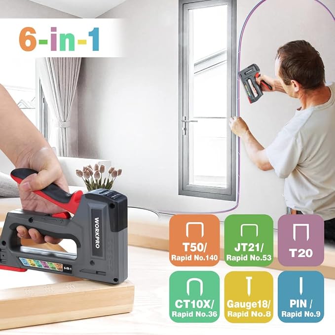WORKPRO Staple Gun, Manual Brad Nailer - Image 6