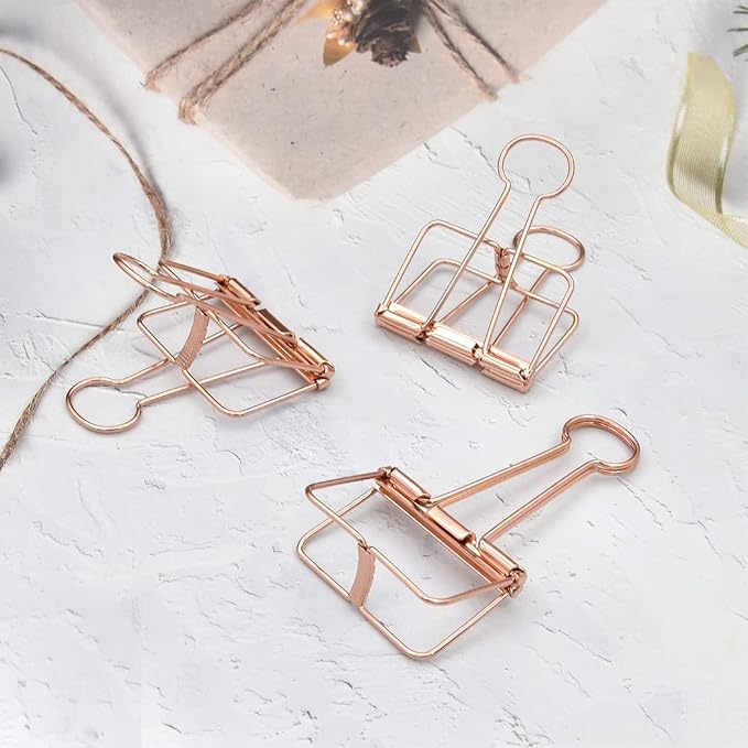 Extra Large Binder Clips 2 Inch, Big Paper Clamps Rose Gold - Image 2