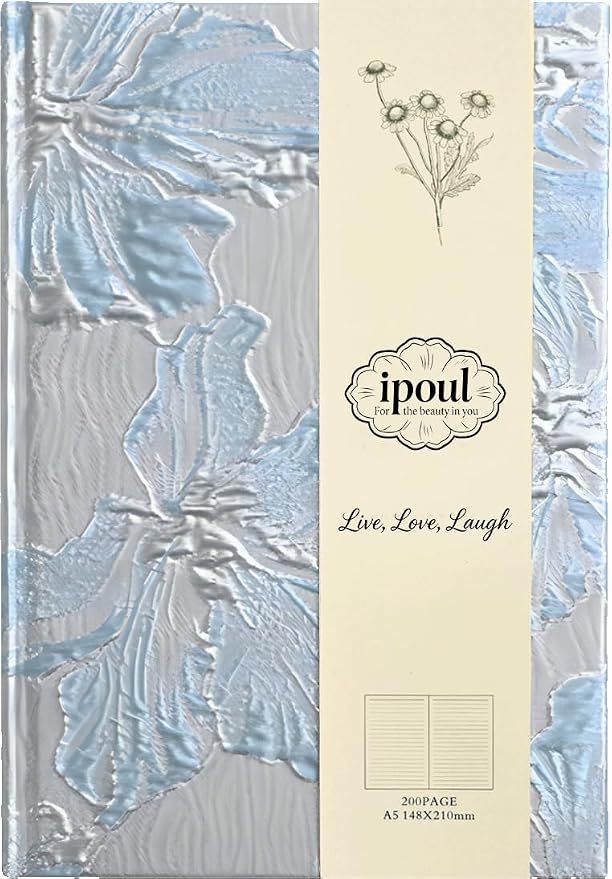 Hardcover Journal, Flower Notebook, Lined Pages, Beautiful Journal by ipoul