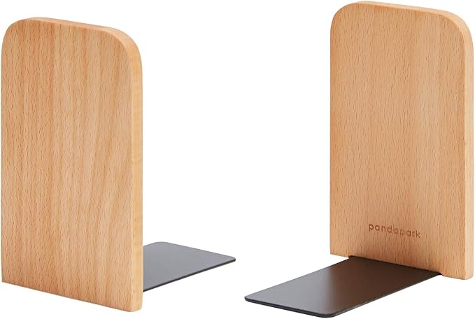 Pandapark Wood Bookends, Non-Skid Bookend - Image 8