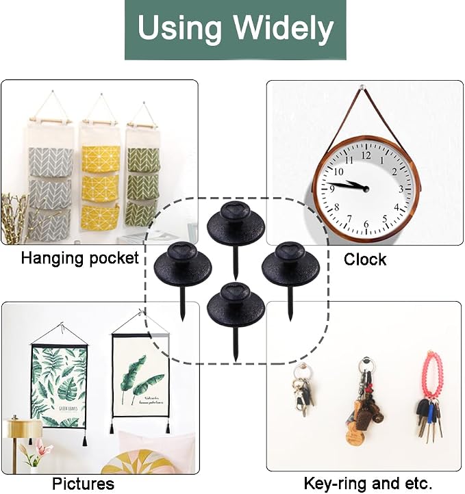 60 PCS Double Headed Picture Hanging Nails, Wall Hangers Without Nails - Image 2