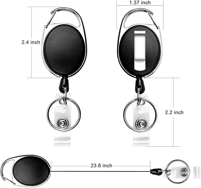 Teskyer Badge Reel, 2 Pack Retractable Badge Holders - Image 5