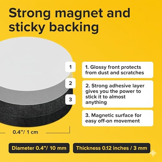Peel-&-Stick Flexible Adhesive Magnets – 150 pcs Magnetic Dots - Image 2