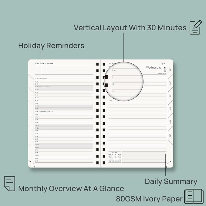 POPRUN 2026-2027 Daily Planner One Page Per Day, 5.75" x 8.5", Academic Daily - Image 7