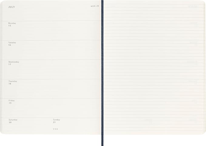 Moleskine 2024 Weekly Planner, Extra Large, Sapphire Blue, Soft Cover - Image 4