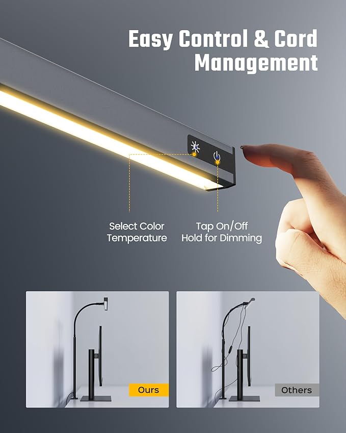 SUPERDANNY LED Desk Lamp for Office Home, Eye-Caring Desk Light - Image 3