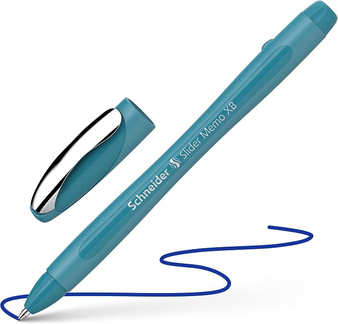 Schneider Slider Memo XB Ballpoint Pen Pack of 10, Case Colour: Teal, Ink - Image 4
