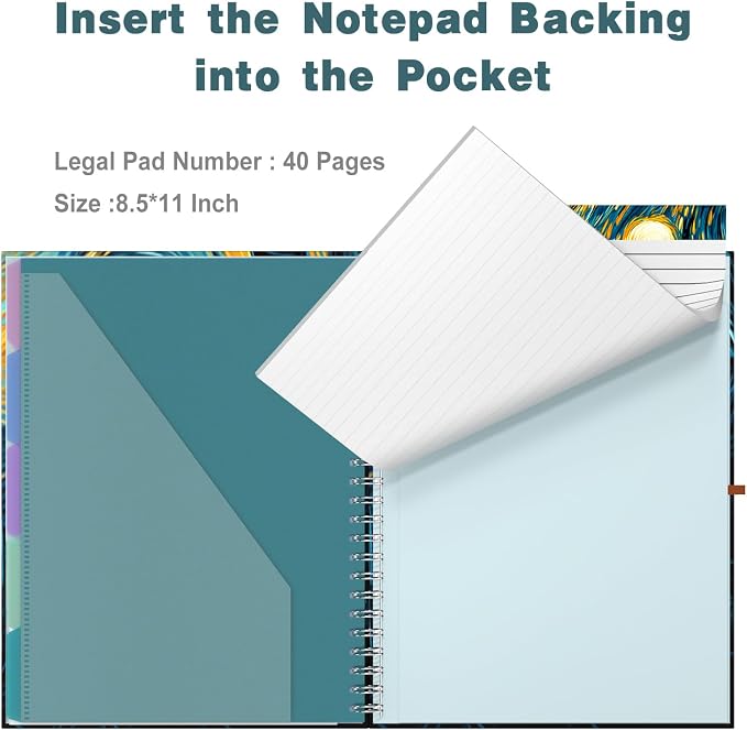 Hongri Clipboard Folio with Refillable Lined Notepad, 8.5 x 11 Folders with - Image 5