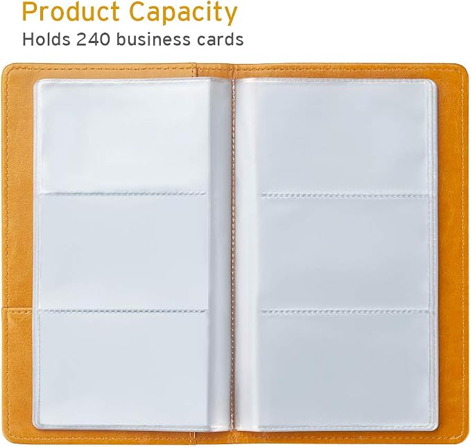 Sooez Leather Professional Business Card Book Holder Organizer, 240 Capacity - Image 3