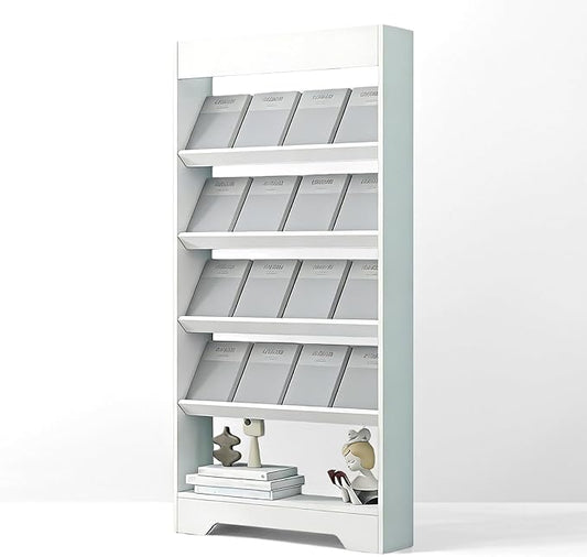 LHIUGE 5-Layer Brochure Display Rack, Freestanding Wooden Magazine Rack by LHIUGE