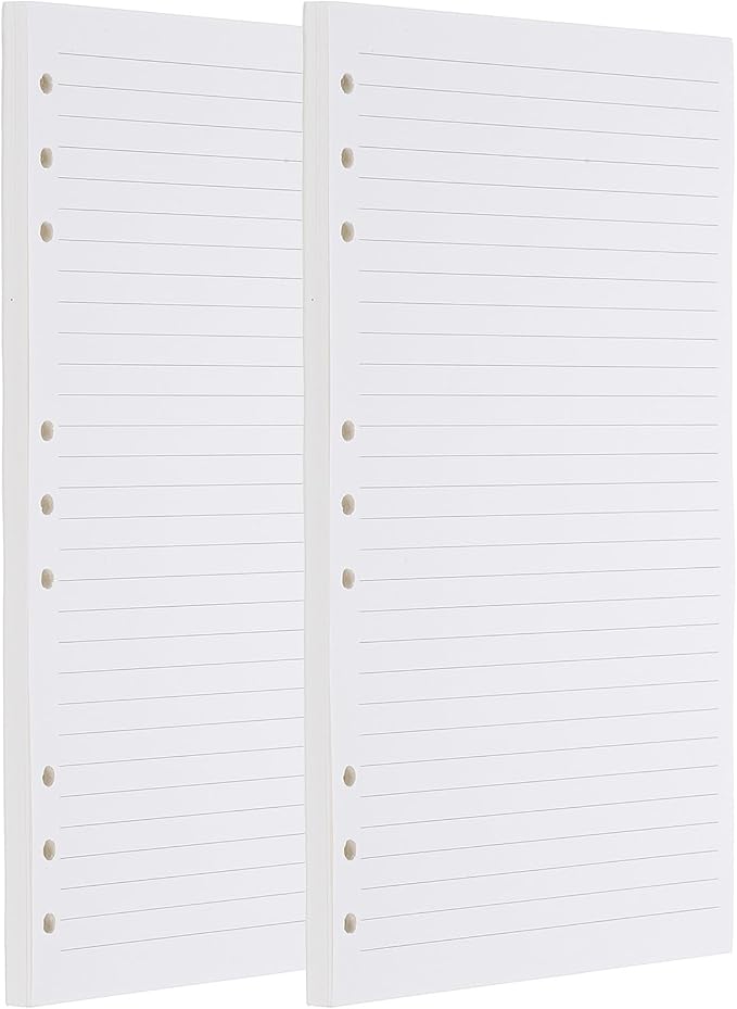 PATIKIL B5 Ruled Refills Inserts 9-Ring Binder Loose Leaf Planner Filler Paper Planner Inserts, 160 Sheets/320 Pages, Lined, White-DeskLoop Office