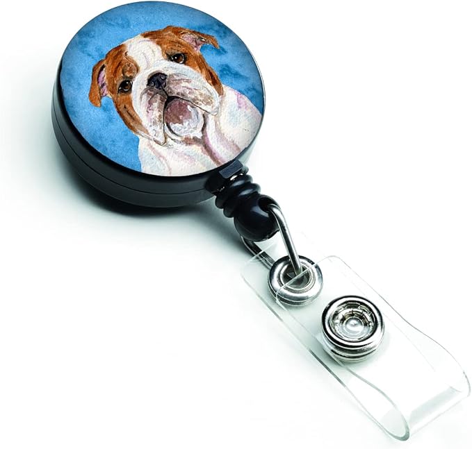 Caroline's Treasures SS4760-BU-BR Blue English Bulldog Retractable Badge Reel by CarolinesTreasures