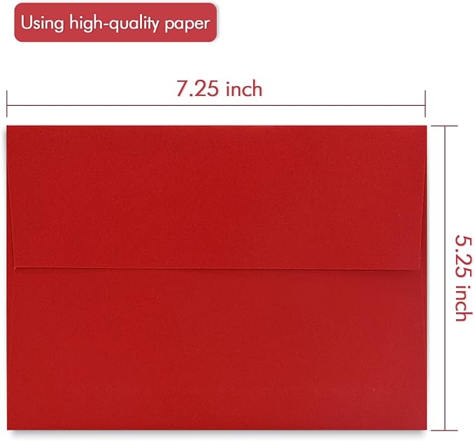 A7 Printable Red Envelopes 5X7 50 Pack - Image 3