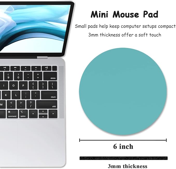 Dapesuom Small Mouse Pad, 6 x 6 Inch Thick Rubber Premium-Textured Non-Slip - Image 2