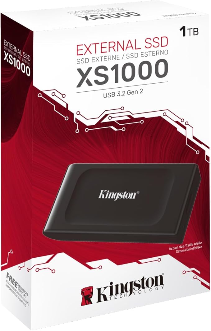 Kingston XS1000 1TB SSD | Pocket-Sized | USB 3.2 Gen 2 | External Solid State Drive | Up to 1050MB/s | SXS1000/1000G-DeskLoop Office